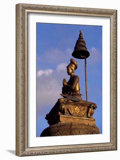 King Bupatindra Mala Statue in Bhaktapur (Or Bhadgaon), Kathmandu Valley, Nepal-null-Framed Photographic Print
