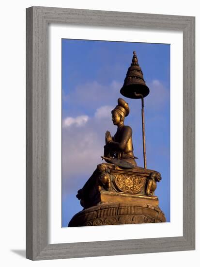 King Bupatindra Mala Statue in Bhaktapur (Or Bhadgaon), Kathmandu Valley, Nepal-null-Framed Photographic Print