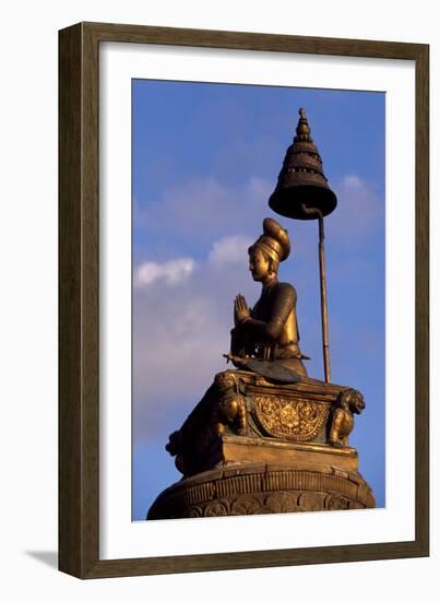 King Bupatindra Mala Statue in Bhaktapur (Or Bhadgaon), Kathmandu Valley, Nepal-null-Framed Photographic Print