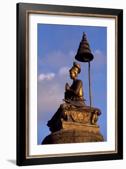 King Bupatindra Mala Statue in Bhaktapur (Or Bhadgaon), Kathmandu Valley, Nepal-null-Framed Photographic Print