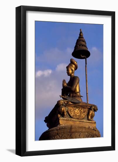 King Bupatindra Mala Statue in Bhaktapur (Or Bhadgaon), Kathmandu Valley, Nepal-null-Framed Photographic Print