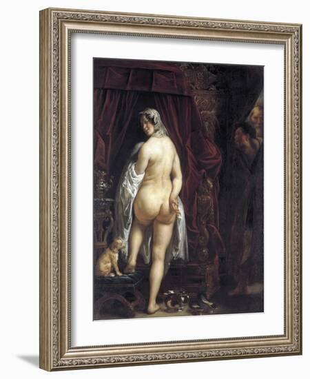 King Candaules of Lydia Showing His Wife to Gyges-Jacob Jordaens-Framed Giclee Print