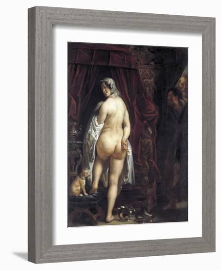 King Candaules of Lydia Showing His Wife to Gyges-Jacob Jordaens-Framed Giclee Print