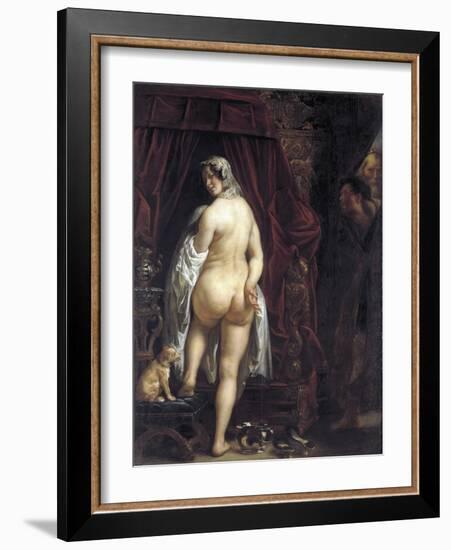 King Candaules of Lydia Showing His Wife to Gyges-Jacob Jordaens-Framed Giclee Print