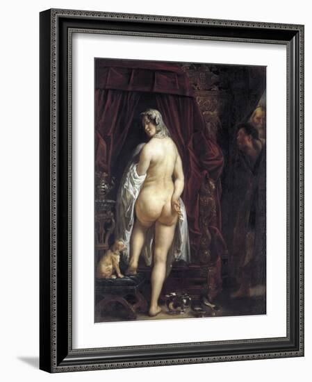 King Candaules of Lydia Showing His Wife to Gyges-Jacob Jordaens-Framed Giclee Print