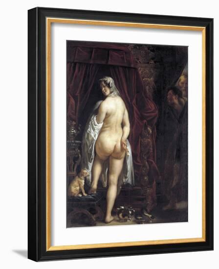 King Candaules of Lydia Showing His Wife to Gyges-Jacob Jordaens-Framed Giclee Print