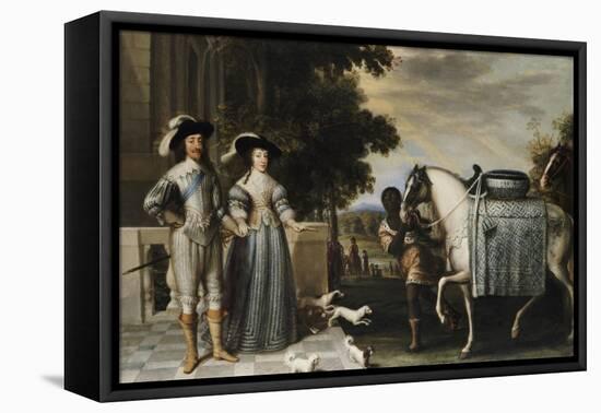 King Charles I and Queen Henrietta Maria Departing for the Chase-Daniel Mytens-Framed Premier Image Canvas