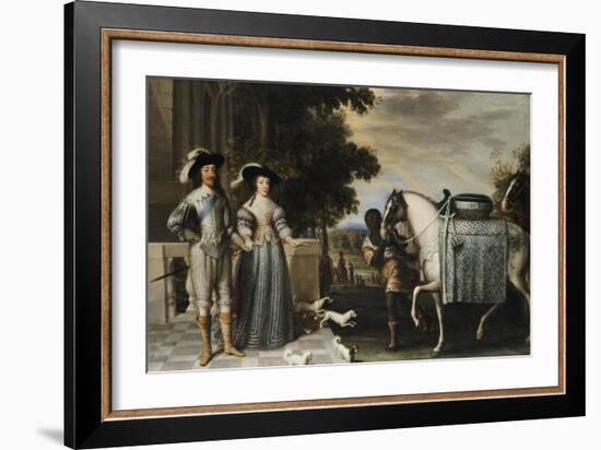 King Charles I and Queen Henrietta Maria Departing for the Chase-Daniel Mytens-Framed Giclee Print