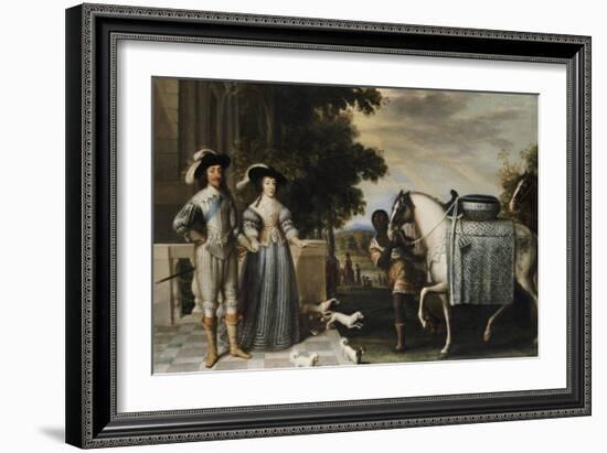 King Charles I and Queen Henrietta Maria Departing for the Chase-Daniel Mytens-Framed Giclee Print