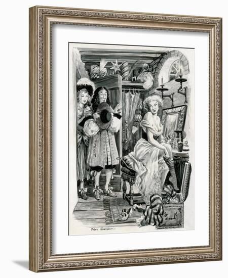 King Charles II Visiting Nell Gwynn in Her Dressing Room-Peter Jackson-Framed Giclee Print