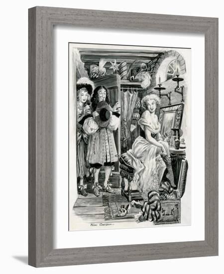 King Charles II Visiting Nell Gwynn in Her Dressing Room-Peter Jackson-Framed Giclee Print