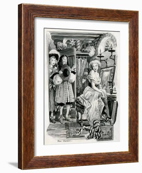 King Charles II Visiting Nell Gwynn in Her Dressing Room-Peter Jackson-Framed Giclee Print