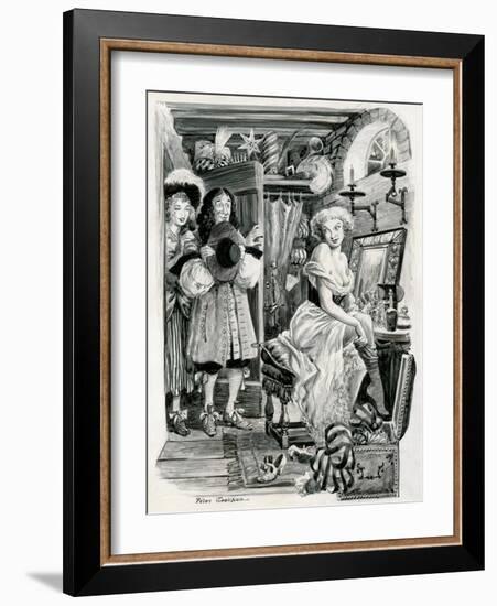 King Charles II Visiting Nell Gwynn in Her Dressing Room-Peter Jackson-Framed Giclee Print