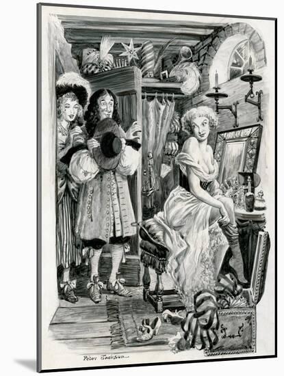King Charles II Visiting Nell Gwynn in Her Dressing Room-Peter Jackson-Mounted Giclee Print