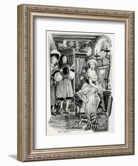 King Charles II Visiting Nell Gwynn in Her Dressing Room-Peter Jackson-Framed Giclee Print