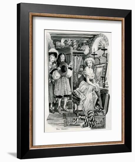 King Charles II Visiting Nell Gwynn in Her Dressing Room-Peter Jackson-Framed Giclee Print