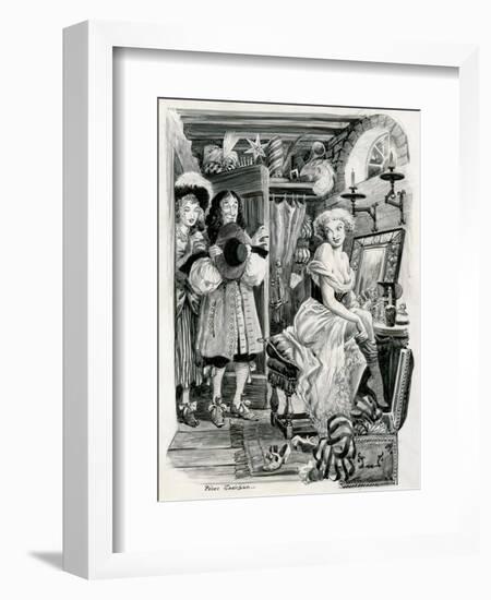 King Charles II Visiting Nell Gwynn in Her Dressing Room-Peter Jackson-Framed Giclee Print