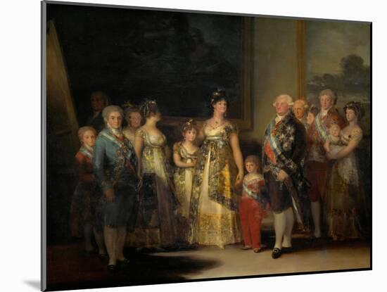 King Charles IV (1748-1819) of Spain and His Family-Francisco de Goya-Mounted Giclee Print