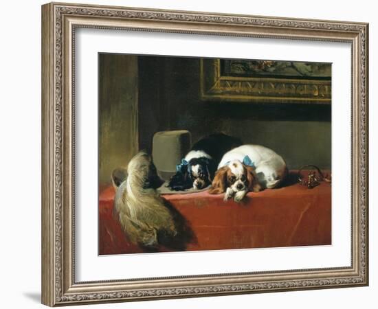 King Charles Spaniels ('The Cavalier's Pets')-Edwin Henry Landseer-Framed Giclee Print