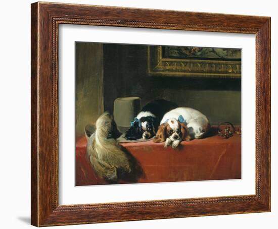 King Charles Spaniels ('The Cavalier's Pets')-Edwin Henry Landseer-Framed Giclee Print