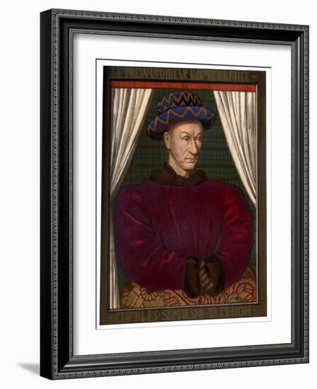 King Charles VII of France (1403-146), C1445-Jean Fouquet-Framed Giclee Print