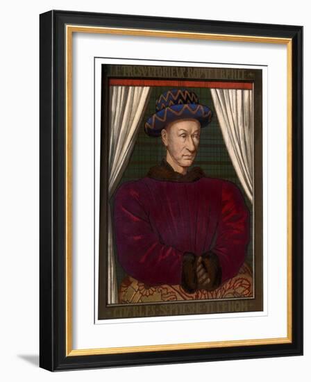 King Charles VII of France (1403-146), C1445-Jean Fouquet-Framed Giclee Print