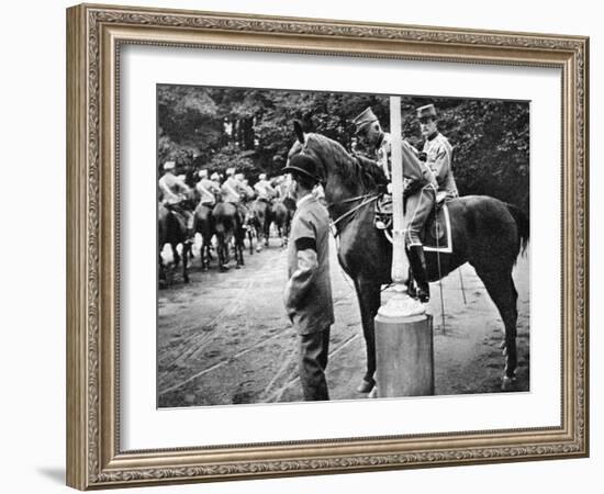 King Christian IX (1818-190) with Colonel Kjor of the Danish Hussars, 1908-null-Framed Giclee Print