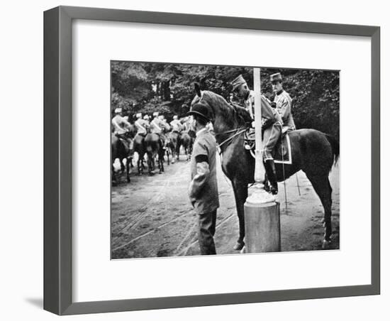 King Christian IX (1818-190) with Colonel Kjor of the Danish Hussars, 1908-null-Framed Giclee Print