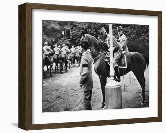 King Christian IX (1818-190) with Colonel Kjor of the Danish Hussars, 1908--Framed Giclee Print