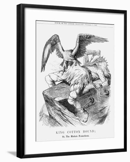 King Cotton Bound; Or, the Modern Prometheus, 1861-null-Framed Giclee Print