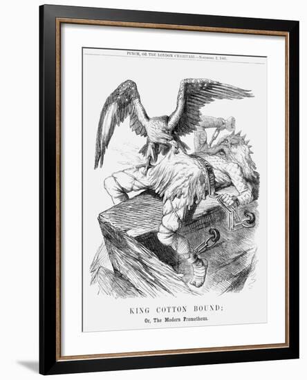 King Cotton Bound; Or, the Modern Prometheus, 1861-null-Framed Giclee Print