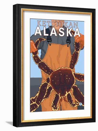 King Crab Fisherman, Ketchikan, Alaska-Lantern Press-Framed Art Print