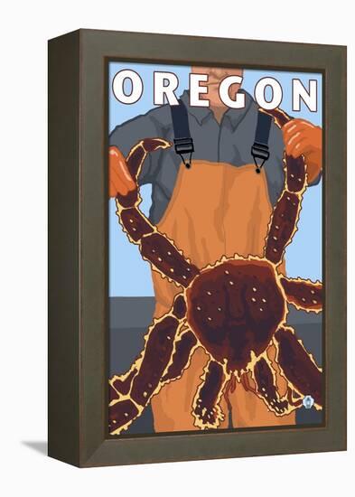 King Crab Fisherman, Oregon-Lantern Press-Framed Stretched Canvas