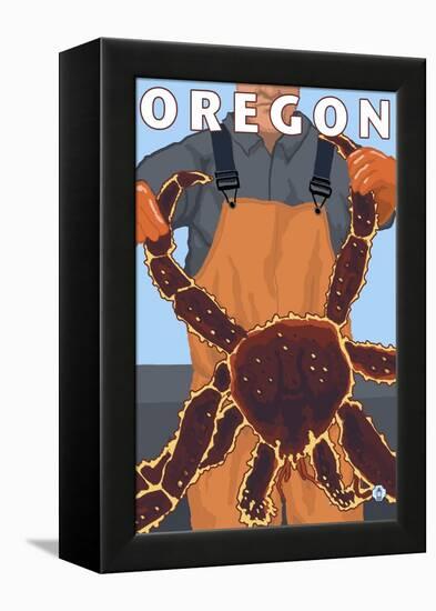 King Crab Fisherman, Oregon-Lantern Press-Framed Stretched Canvas