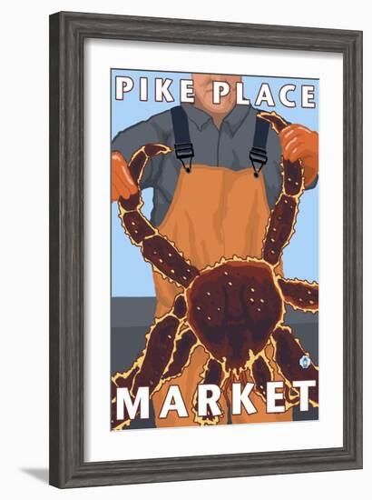 King Crab Fisherman, Pike Place Market, Seattle-Lantern Press-Framed Art Print