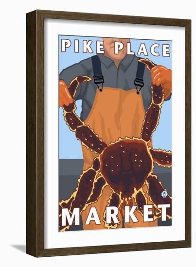 King Crab Fisherman, Pike Place Market, Seattle-Lantern Press-Framed Art Print