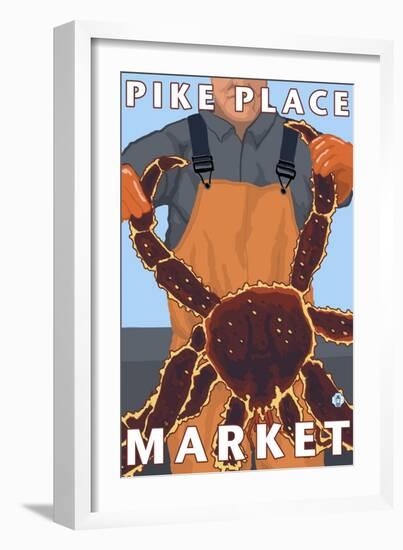 King Crab Fisherman, Pike Place Market, Seattle-Lantern Press-Framed Art Print