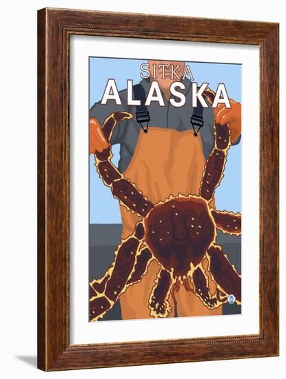 King Crab Fisherman, Sitka, Alaska-Lantern Press-Framed Art Print