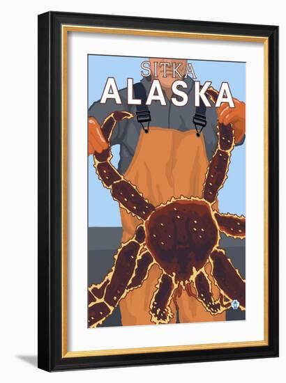 King Crab Fisherman, Sitka, Alaska-Lantern Press-Framed Art Print