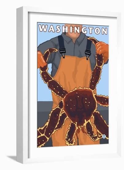 King Crab Fisherman, Washington-Lantern Press-Framed Art Print