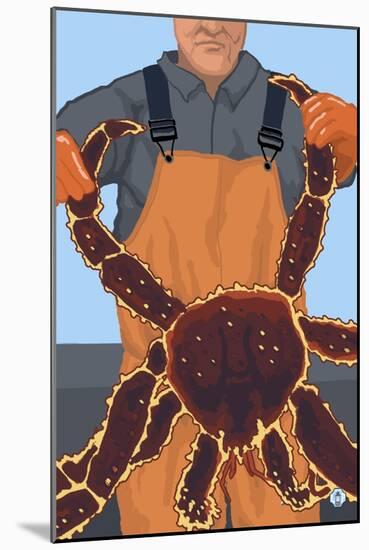 King Crab Fisherman-Lantern Press-Mounted Art Print