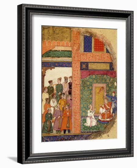 King Dasaratha Conversing with the Family Priest About Rama's Regency Inside the Palace-null-Framed Giclee Print