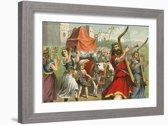 King David Fetching the Ark of the Covenant-English School-Framed Giclee Print