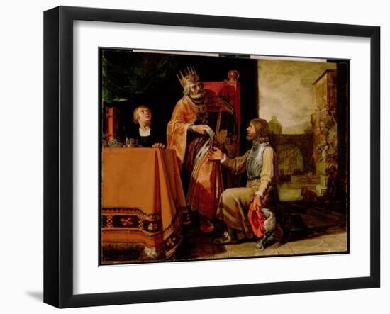 King David Handing the Letter to Uriah, 1611 (Paint on Panel)-Pieter Lastman-Framed Giclee Print