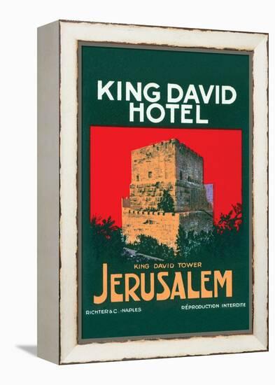 King David Hotel Luggage Label-null-Framed Stretched Canvas