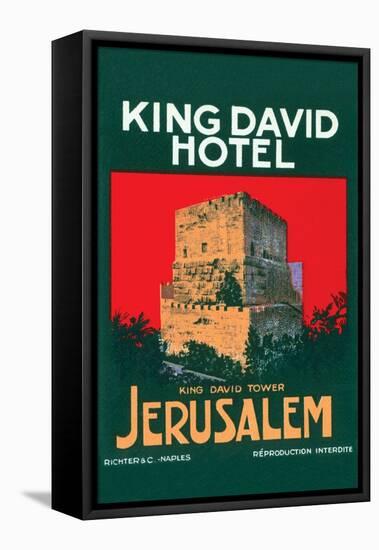 King David Hotel Luggage Label-null-Framed Stretched Canvas