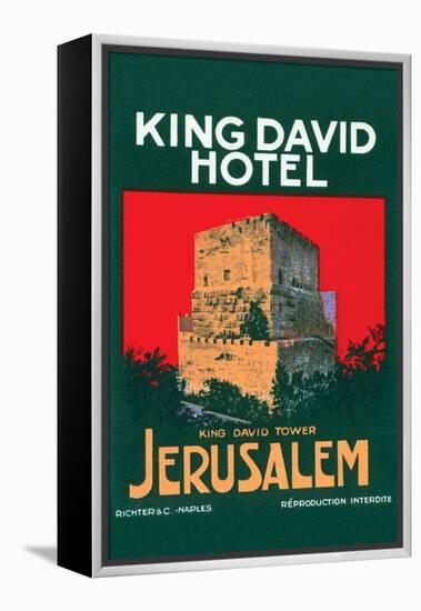 King David Hotel Luggage Label-null-Framed Stretched Canvas