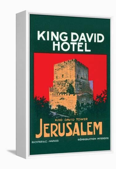 King David Hotel Luggage Label-null-Framed Stretched Canvas