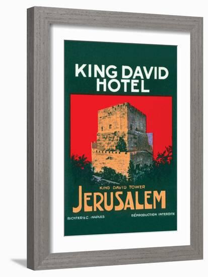 King David Hotel Luggage Label-null-Framed Art Print