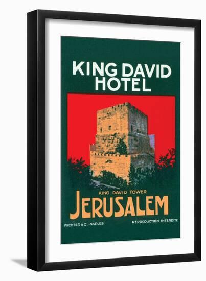 King David Hotel Luggage Label-null-Framed Art Print